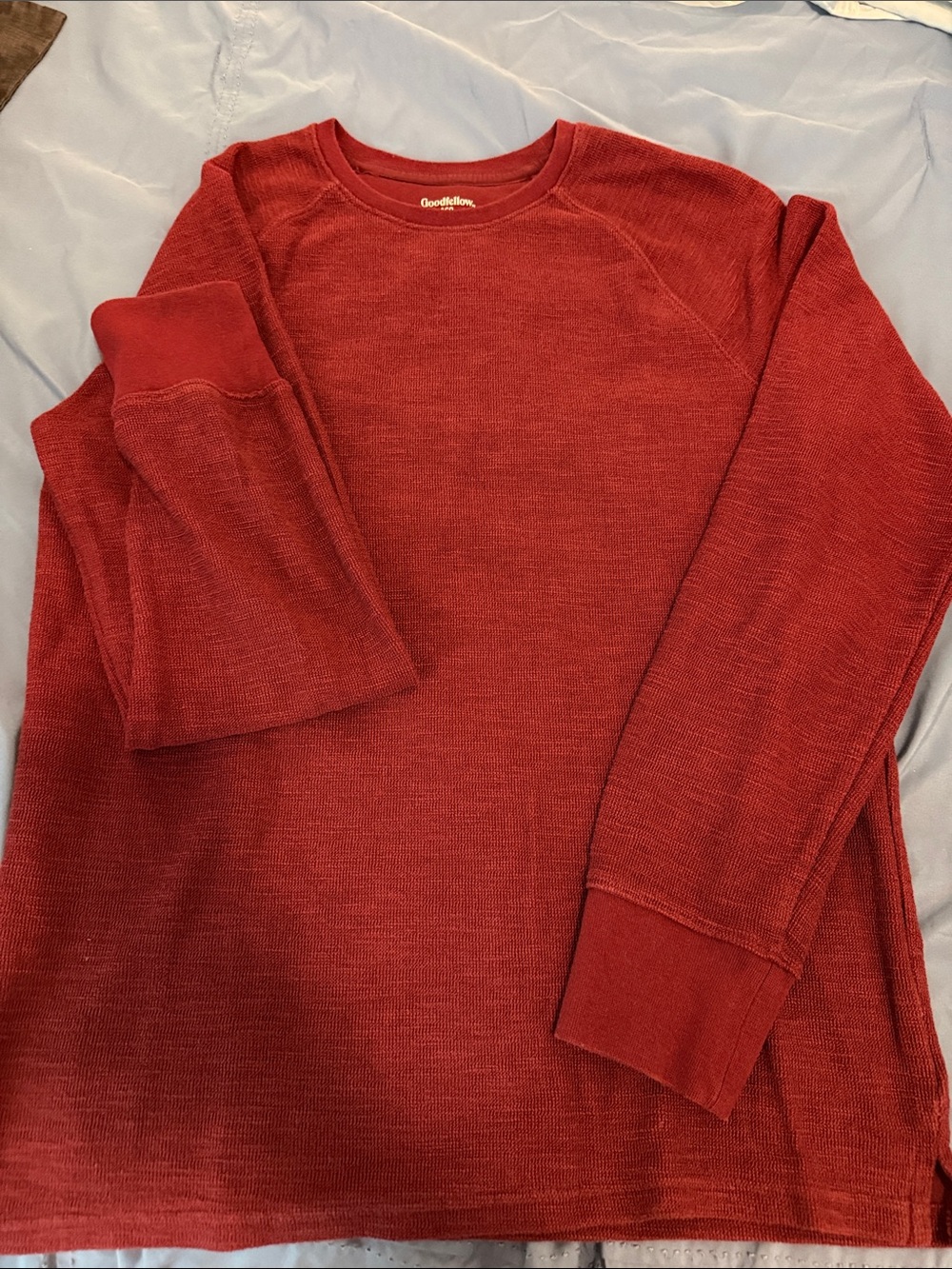 Goodfellow & Co Men's Maroon Crewneck Thermal Pullover